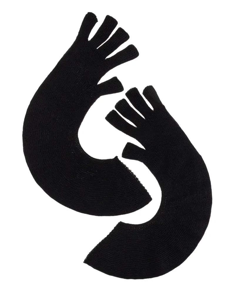 Issey Miyake Gerippte Handschuhe - Schwarz Schwarz