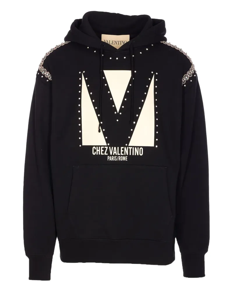 Valentino Garavani Hoodie mit Kristallverzierung - Schwarz Schwarz