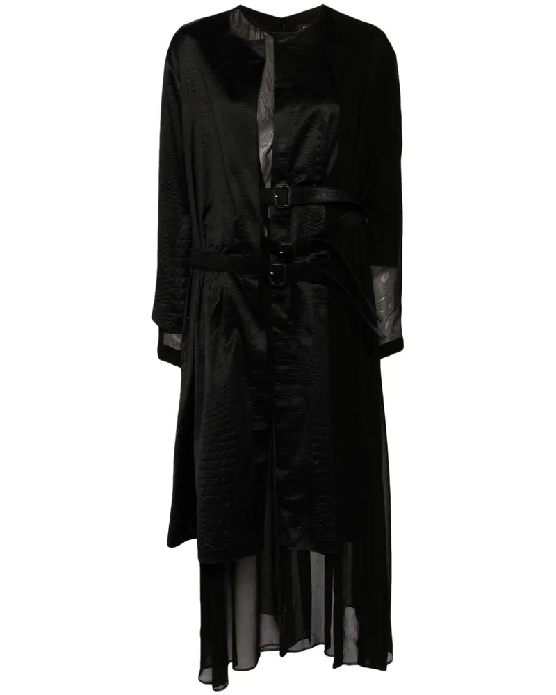 Junya Watanabe Gewickeltes Kleid mit Gürtel - Schwarz Schwarz