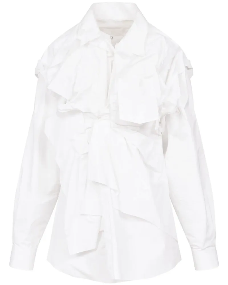 Maison Margiela Gerafftes Popeline-Hemd - Weiß Weiß