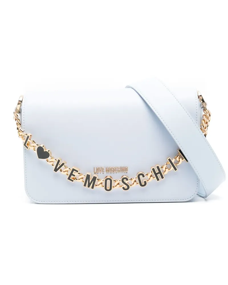 Moschino Handtasche mit Logo-Schriftzug - Blau Blau