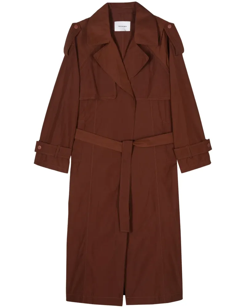 Yves Salomon Langer Trenchcoat - Braun Braun