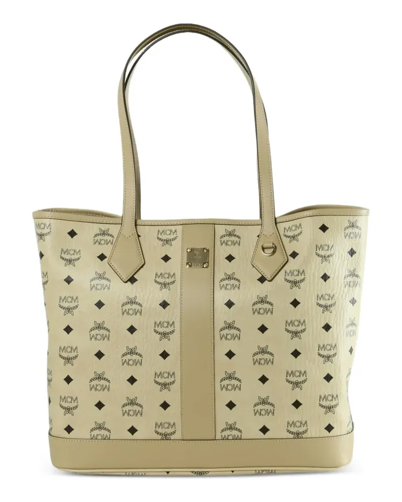 MCM Mittelgroße New Liz Tote Bag mit Monogramm-Print - Nude Nude