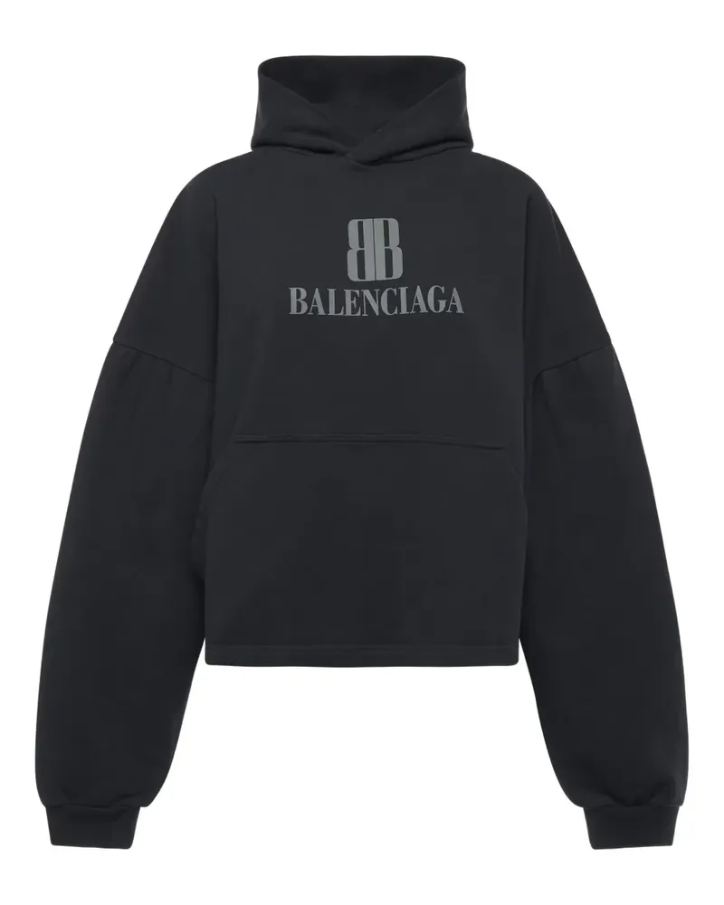 Balenciaga Hoodie mit Logo-Schild - Schwarz Schwarz
