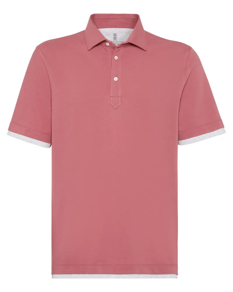 Brunello Cucinelli Poloshirt mit Knopfverschluss - Rot Rot