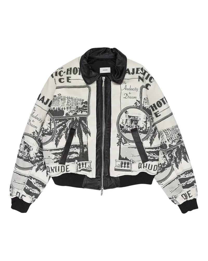 RHUDE Voyage Bomberjacke mit Print - Nude Nude