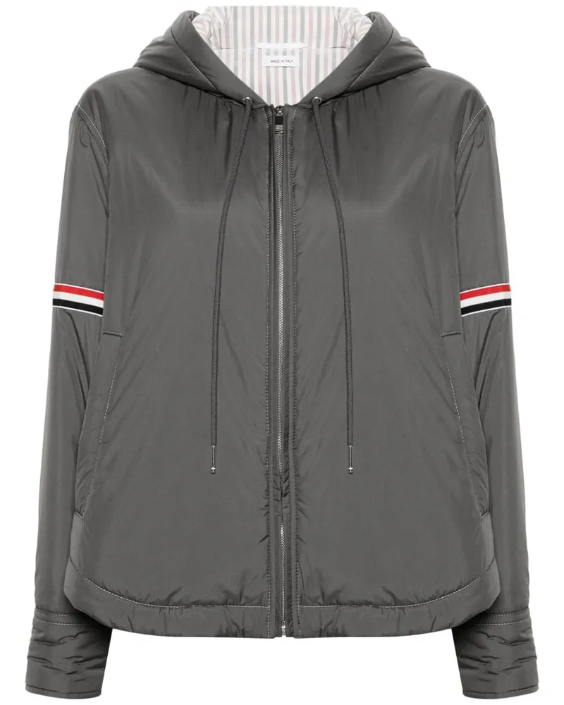 Thom Browne RWB Daunenjacke mit Kapuze Grau