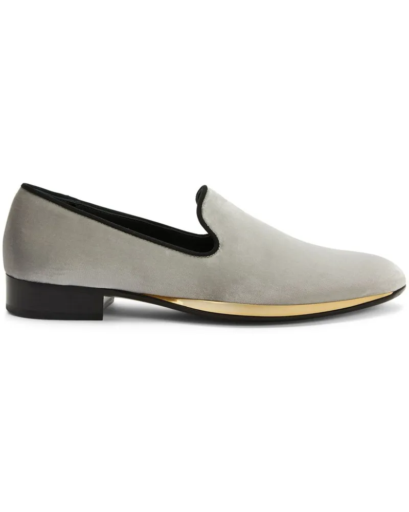 Giuseppe Zanotti Flash Loafer aus Samt Grau