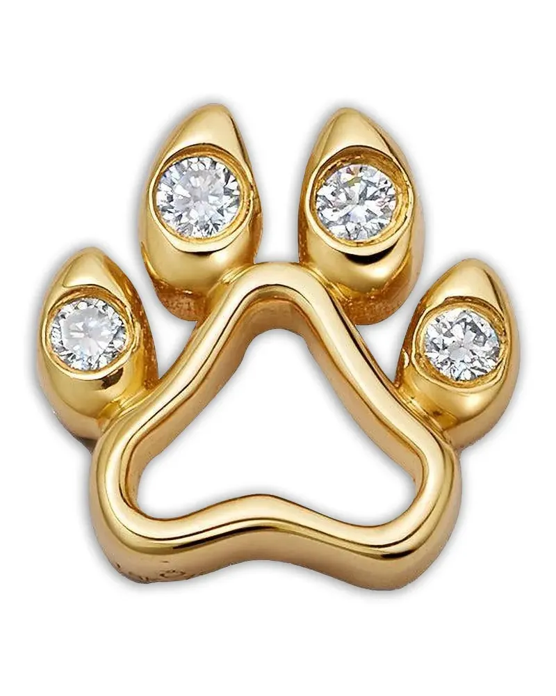 Loquet Dog Paw Anhänger mit Diamanten - Gold Gold