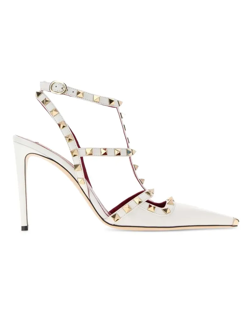 Valentino Garavani Rockstud Pumps aus Ziegenleder 100mm - Weiß Weiß