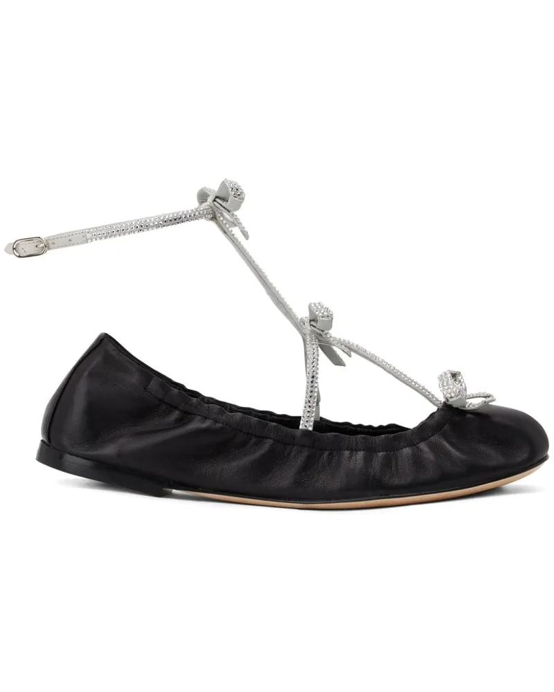 René Caovilla Caterina Ballerinas - Schwarz Schwarz