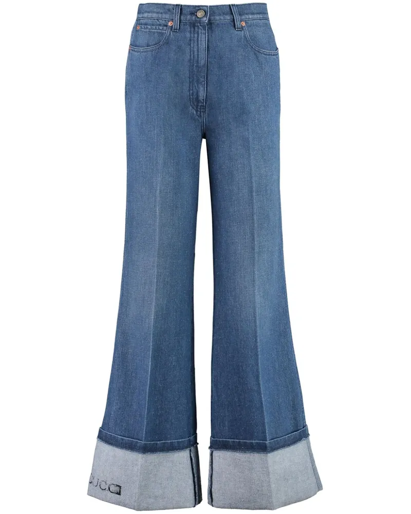 Gucci Weite High-Rise-Jeans - Blau Blau