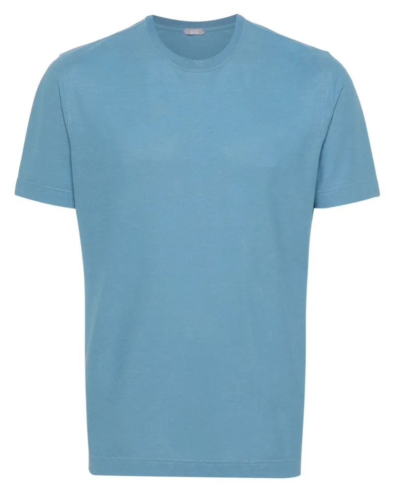 Zanone T-Shirt mit kurzen Ärmeln - Blau Blau