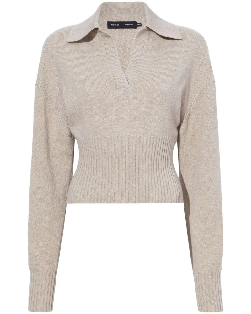 Proenza Schouler Jeanne Polo-Pullover aus Kaschmir - Nude Nude