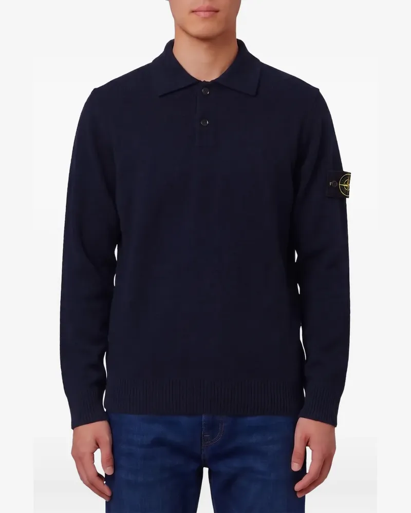 Stone Island Hemd mit Logo-Patch - Blau Blau