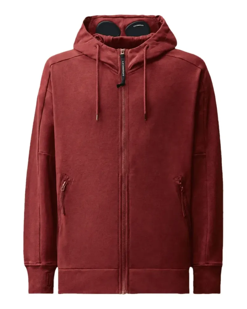 C.P. Company Diagonal Raised Fleece Goggle Sweatshirt - Rot Rot