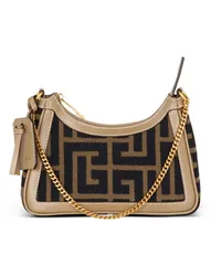 Balmain B-Army PB Labyrinth Jacquard-Tasche Schwarz