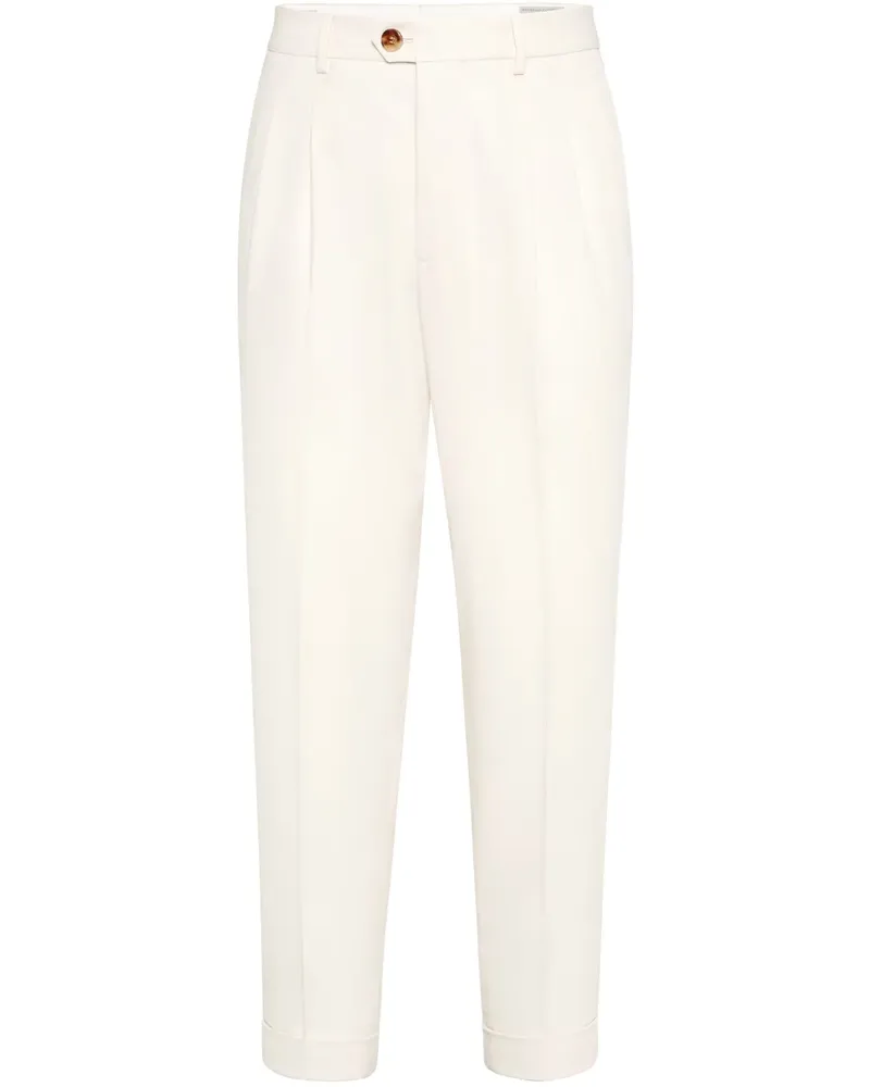 Brunello Cucinelli Plissierte Hose - Weiß Weiß