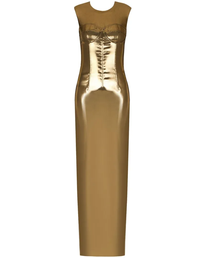 Dolce & Gabbana Metallisches Bustierkleid - Gold Gold