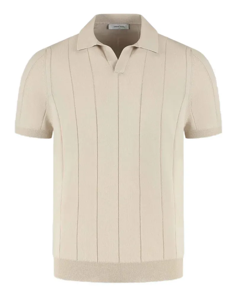 Gran Sasso short-sleeved V-neck sweater - Nude Nude