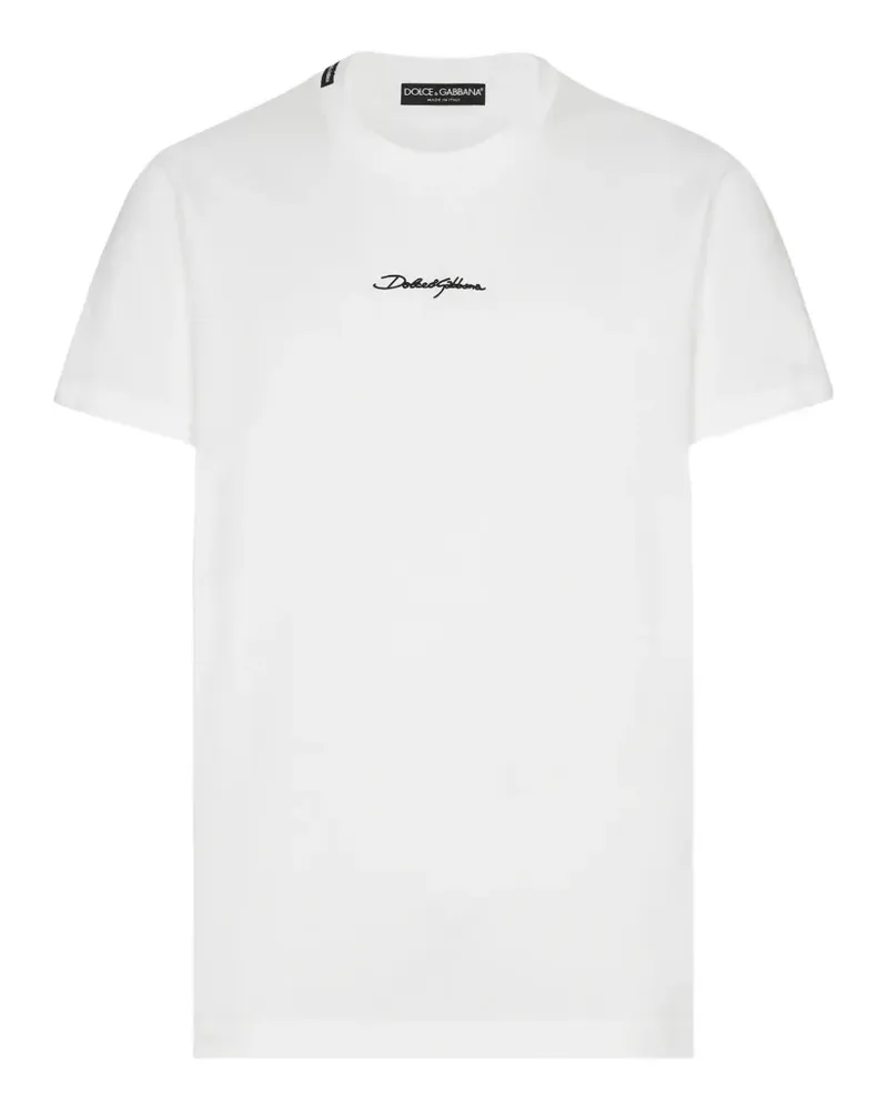 Dolce & Gabbana T-Shirt mit Logo-Patch - Weiß Weiß