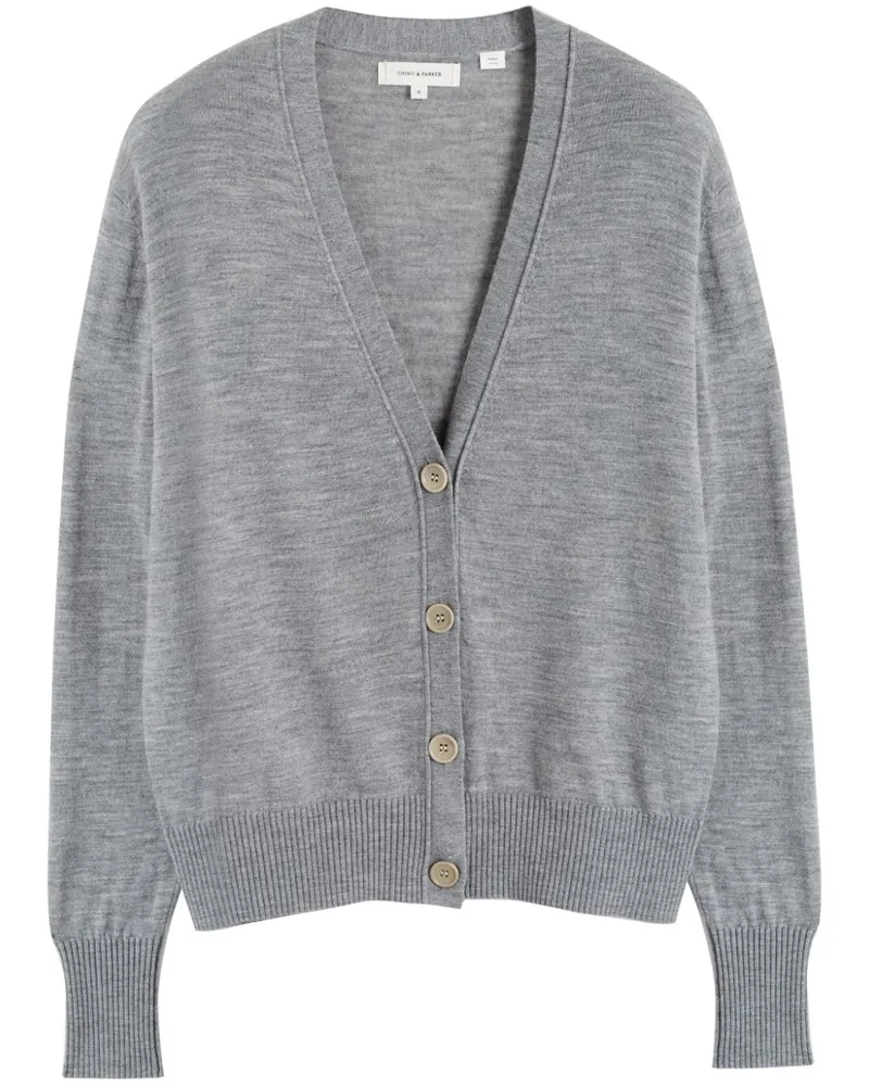 Chinti & Parker Fein gestrickter Merinocardigan - Grau Grau