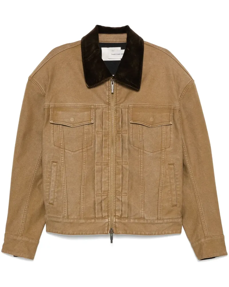Feng Chen Wang Jacke aus ausgeblichenem Canvas - Braun Braun