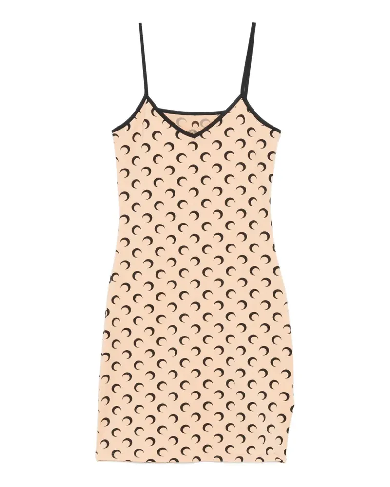 Marine Serre Moon-print mini dress - Nude Nude