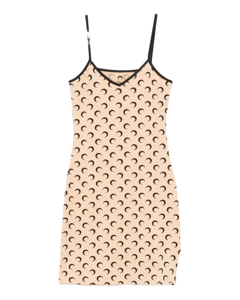 Marine Serre Moon-print mini dress - Nude Nude