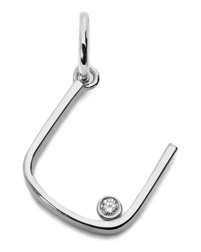 Monica Vinader Solitaire Anhänger mit Diamant - Silber Silber