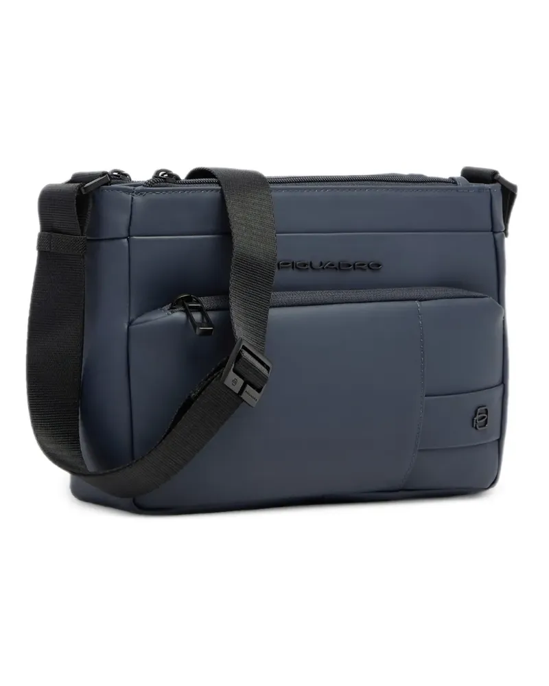 Piquadro water-resistant logo-plaque shoulder bag - Blau Blau