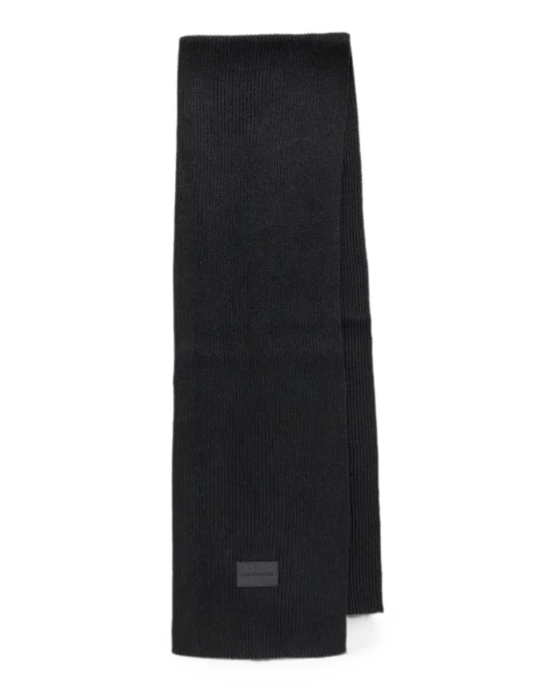 Michael Kors logo-patch ribbed-knit scarf - Schwarz Schwarz