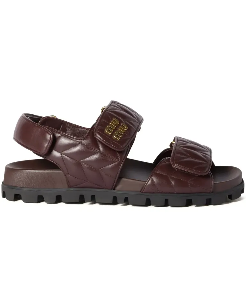 Miu Miu Sporty Matelassé-Sandalen - Braun Braun