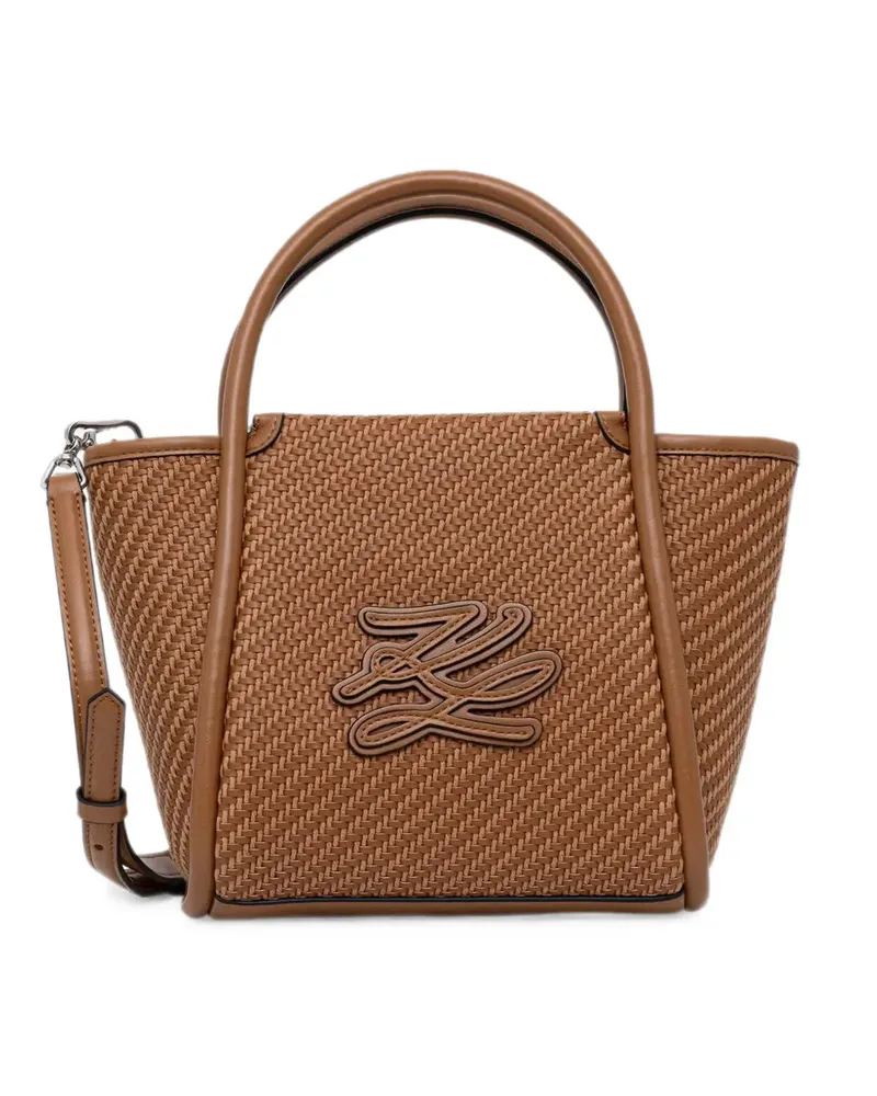 Karl Lagerfeld K/AUTOGRAPH logo-patch tote bag - Braun Braun