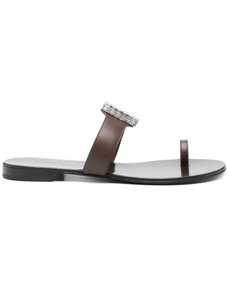 Giuseppe Zanotti Pantoletten aus Leder - Braun Braun