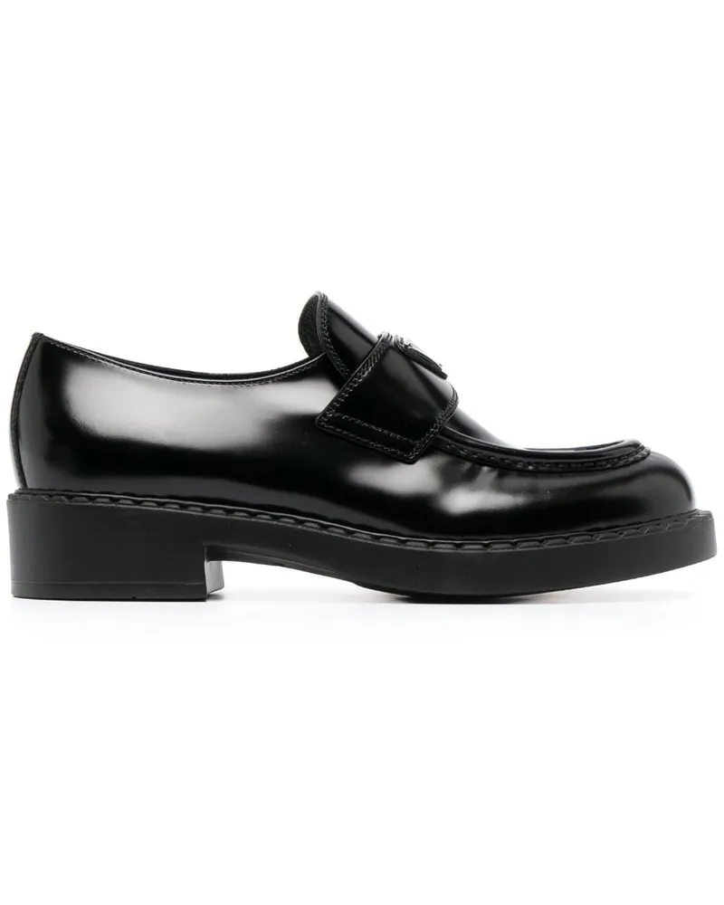Prada Loafer mit Logo-Schild 40mm - Schwarz Schwarz