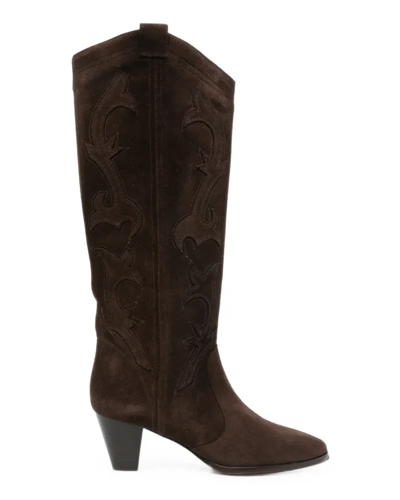 ba&sh embroidered suede boots - Braun Braun