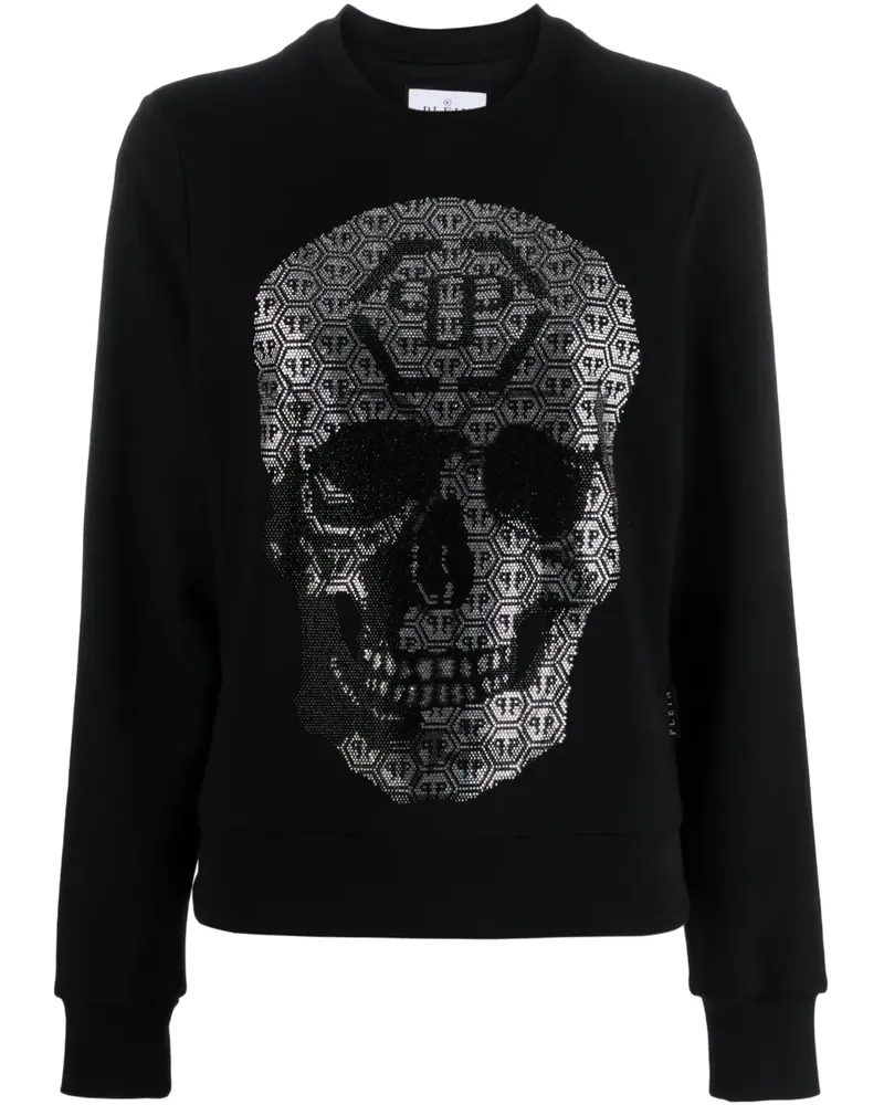 Philipp Plein Sweatshirt mit Strass-Logo - Schwarz Schwarz