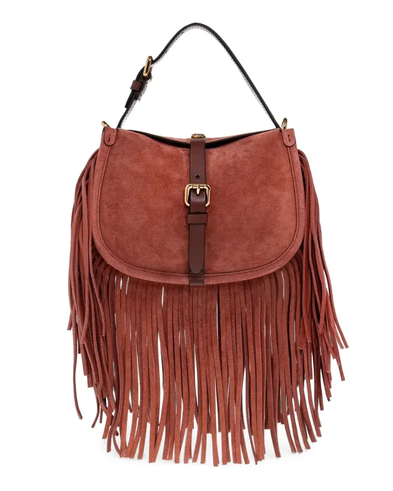 Etro medium fringe-trimmed buckle-fastening shoulder bag - Rot Rot