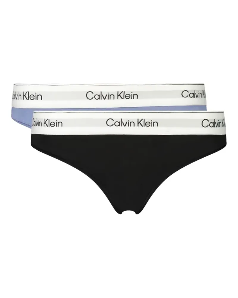 Calvin Klein 2er-Set Tangas mit Logo - Schwarz Schwarz