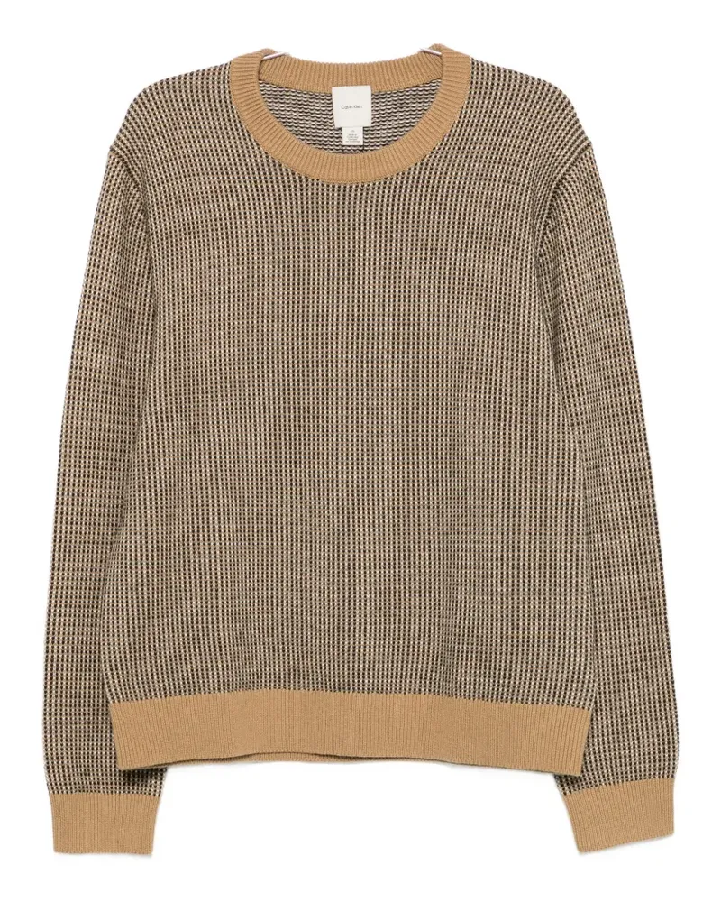 Calvin Klein micro-patterned crew-neck sweater - Nude Nude