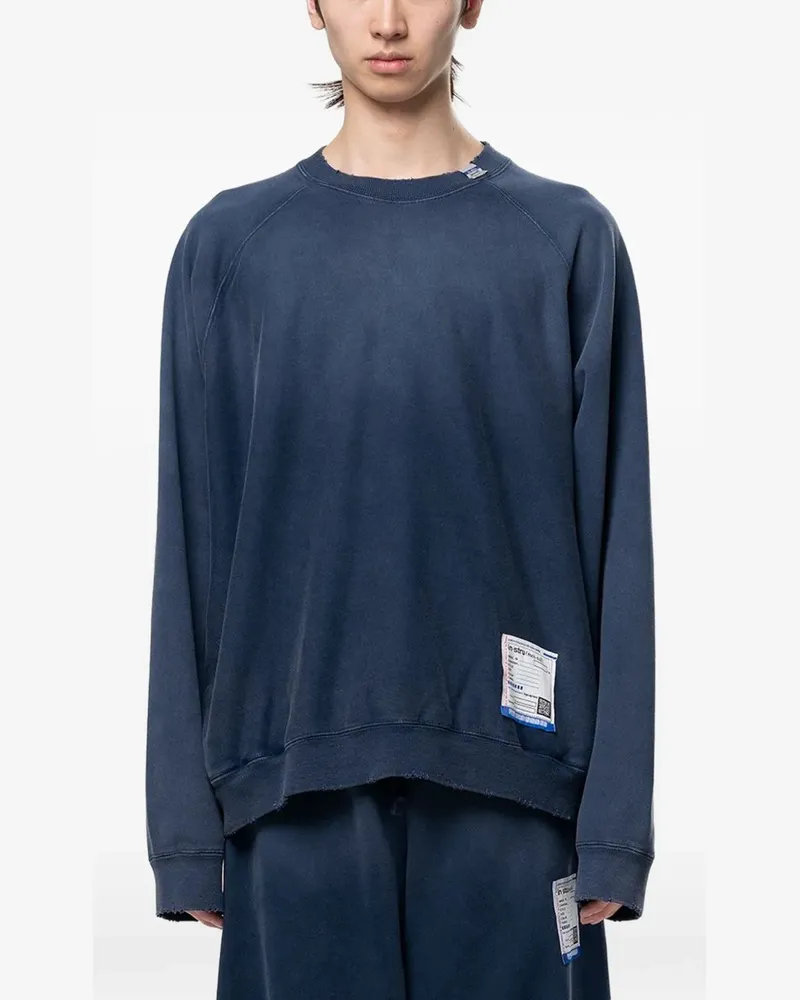 MIHARAYASUHIRO Ausgeblichenes Sweatshirt im Distressed-Look - Blau Blau