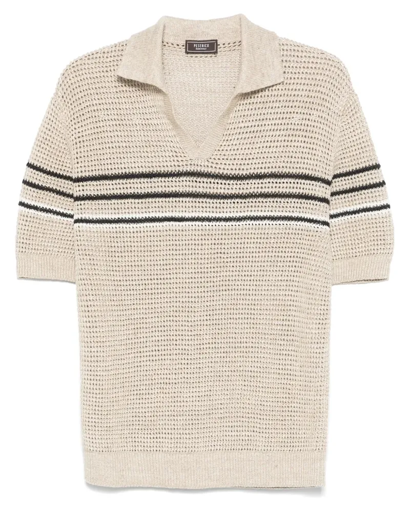 Peserico Poloshirt aus Häkelstrick - Nude Nude