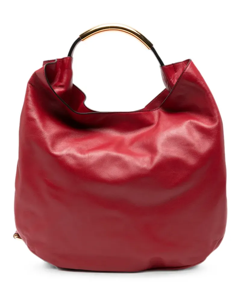Moschino Handle Me logo-plaque leather tote bag - Rot Rot