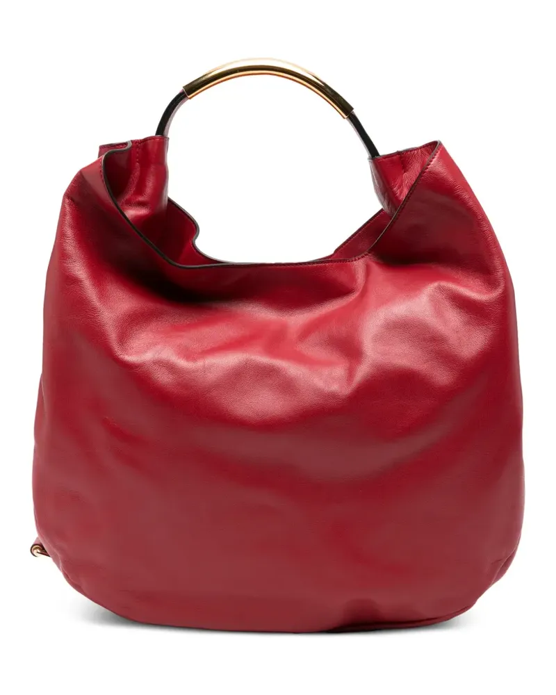 Moschino Handle Me Tote Bag mit Logo-Schild - Rot Rot