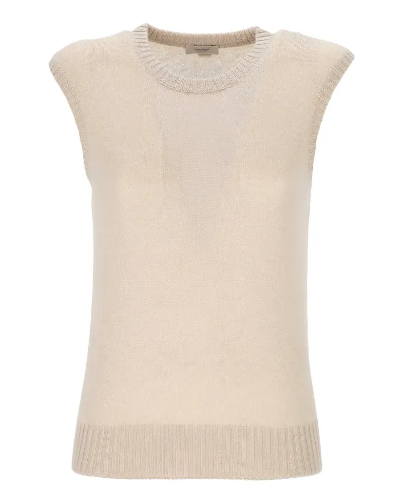 AGNONA Ärmelloser Pullover mit geripptem Saum - Nude Nude