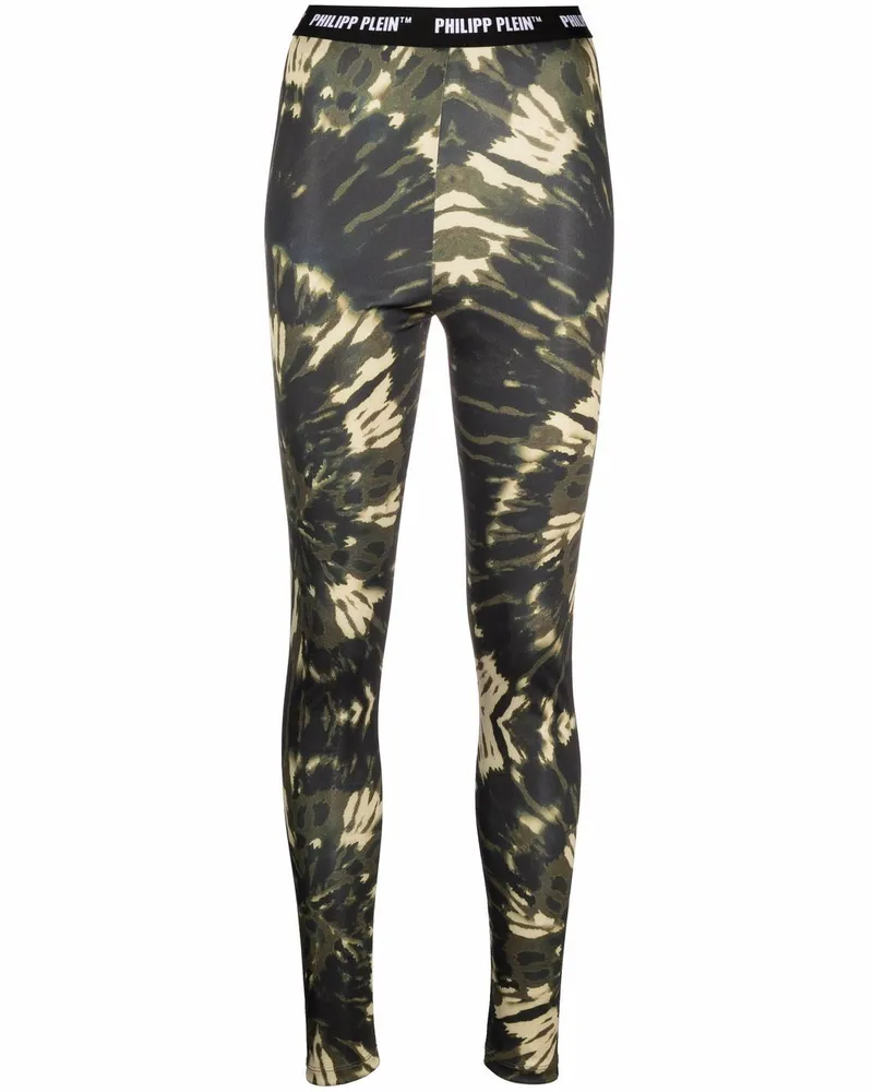 Philipp Plein Leggings mit Batikmuster - Grün Grün