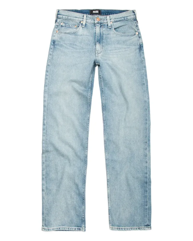 Paige Ausgeblichene Doheny Straight-Leg-Jeans - Blau Blau