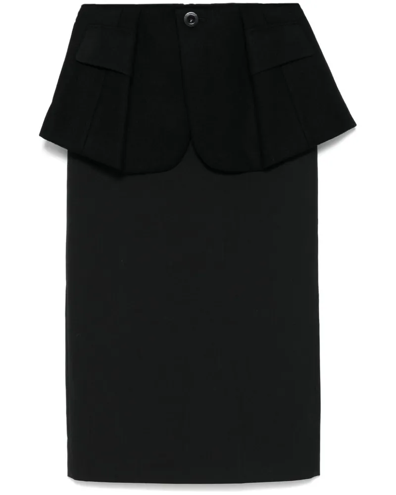 Sacai Midirock im Layering-Look - Schwarz Schwarz