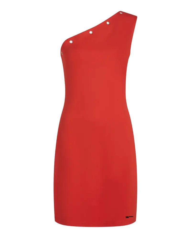 Karl Lagerfeld One-Shoulder-Minikleid mit Ösendetail - Rot Rot